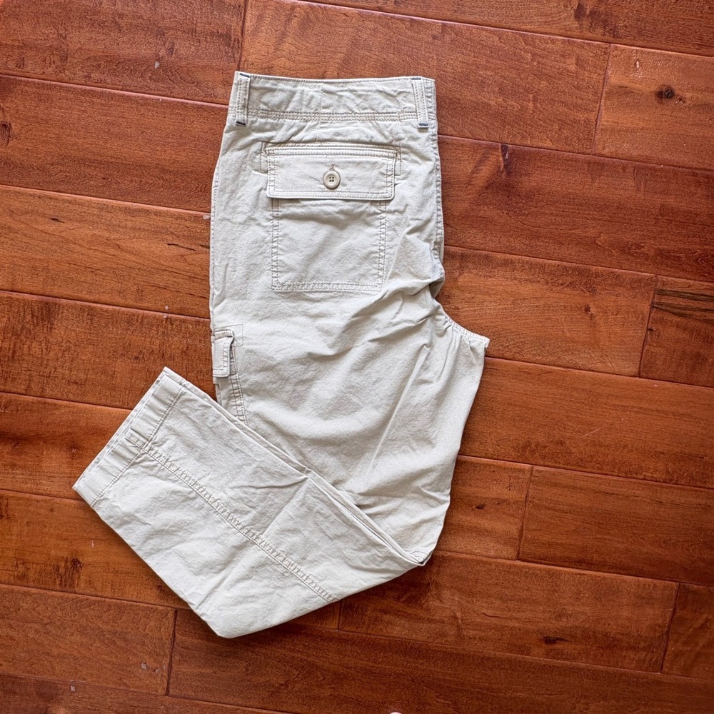 L.L.Bean Cargo Pants‎ Favorite Fit Straight Leg, Womens 14P Khaki Tan